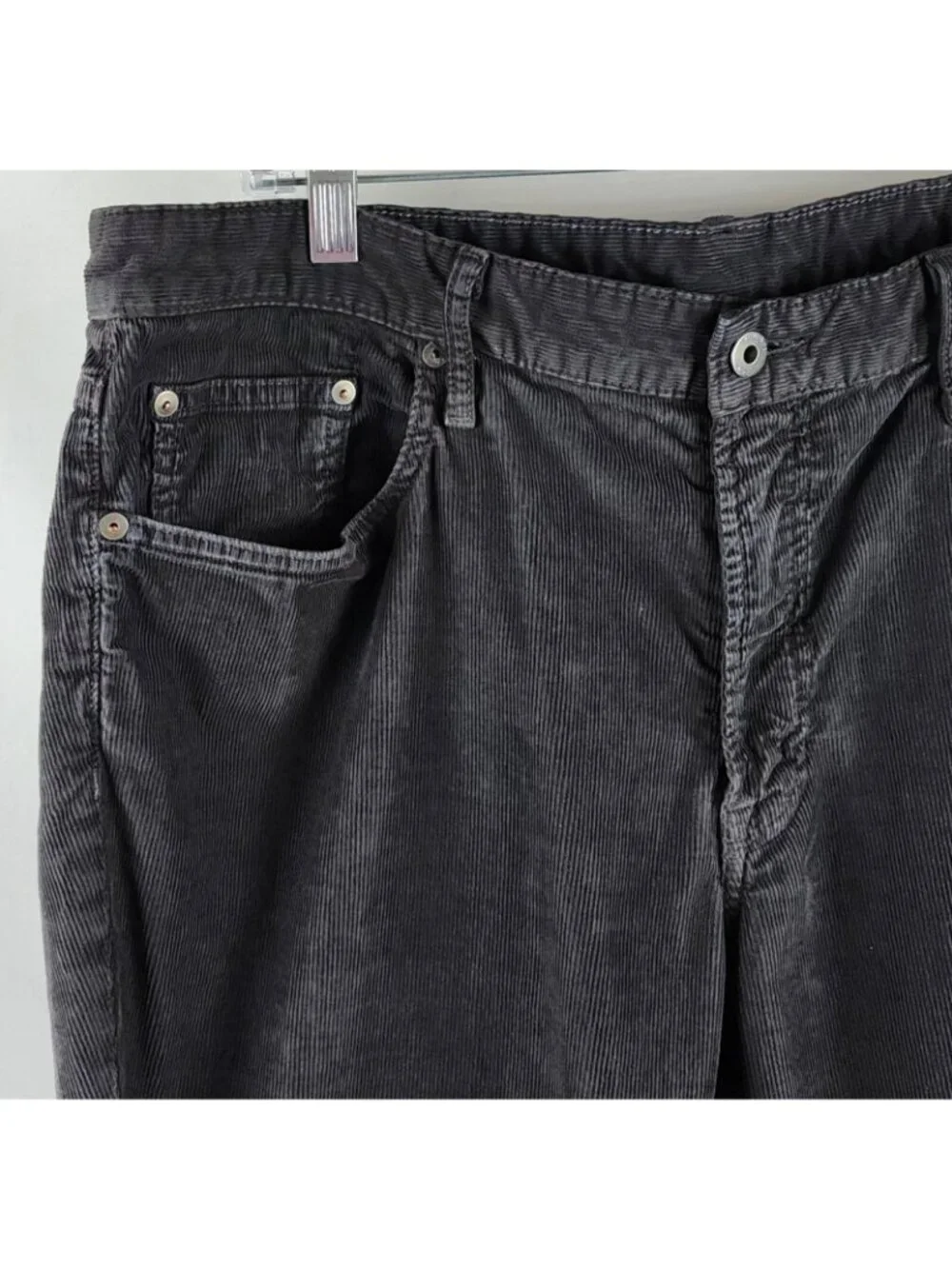Bonobos Pants Mens 38x32 Corduroy Straight Leg Charcoal Gray